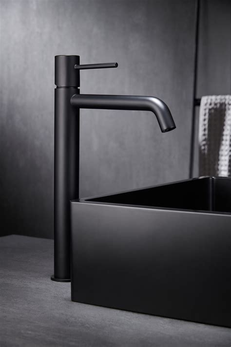 Monomando Lavabo Alto Negro Mate Serie Monza Imex Products