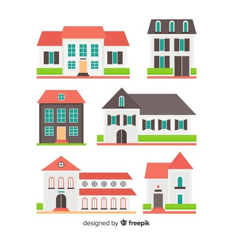 Free Vector | Flat housing collection