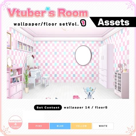 Wallpaperandfloor Vol1 Set Illustration【vtubers Room Assets