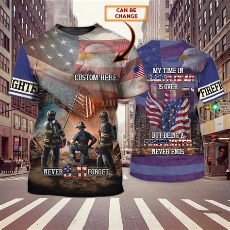 Aio Pride Custom Text Never Forget Firefighter Cool T Shirt For Men An