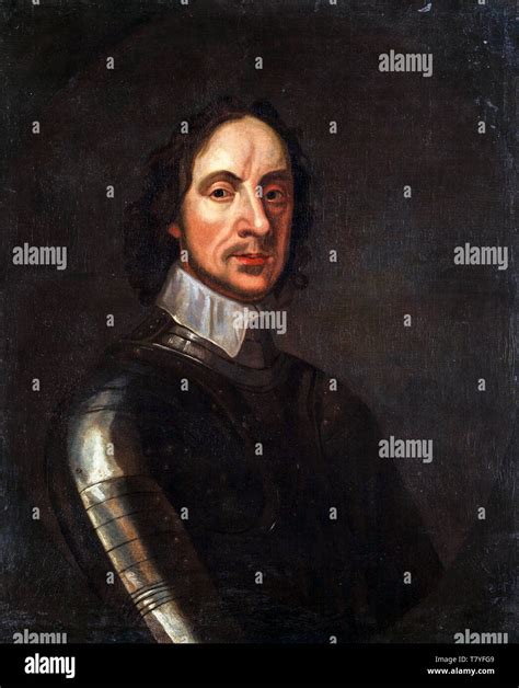 Oliver Cromwell In Armour Portrait Painting By The Circle Of Adriaen