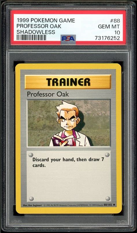 Psa Pokemon Game Professor Oak Shadowless Values Mavin