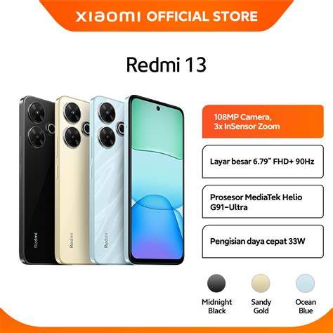 Promo Official Xiaomi Redmi 13 8gb 128gb Kamera 108 Mp Super Jernih