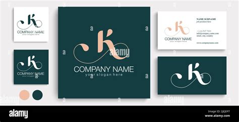 K Letter Monogram Elegant Luxury K Logo Calligraphic Style Corporate