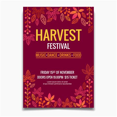 Harvest Festival Flyer 664564 Vector Art at Vecteezy