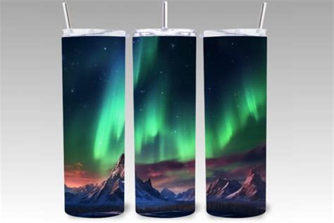 Northern Lights Aurora Tumbler Wrap Png Graphic By Artisticwayco