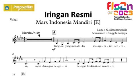 Do E Iringan Resmi Mars Indonesia Mandiri Lagu Wajib Fls N Sd