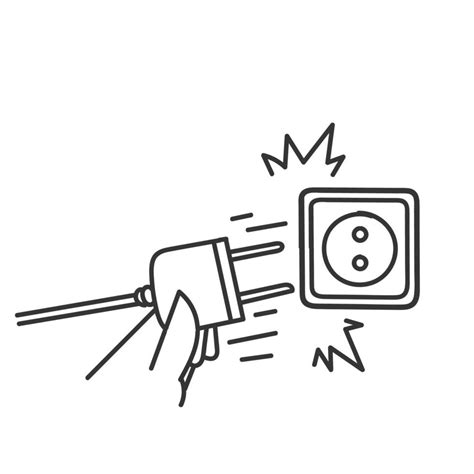 hand drawn doodle unplug the power plug illustration vector 16386444 ...