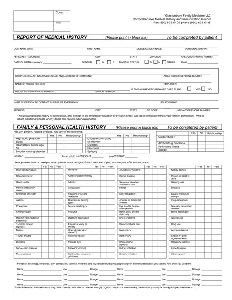 Pinterest Free Printable Medical History Forms Free Printable