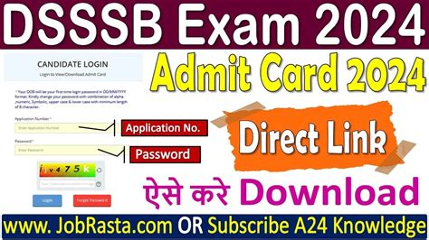 DSSSB Admit Card 2024 Download Link for DSSSB Exam 2024 - Jobrasta.com ...