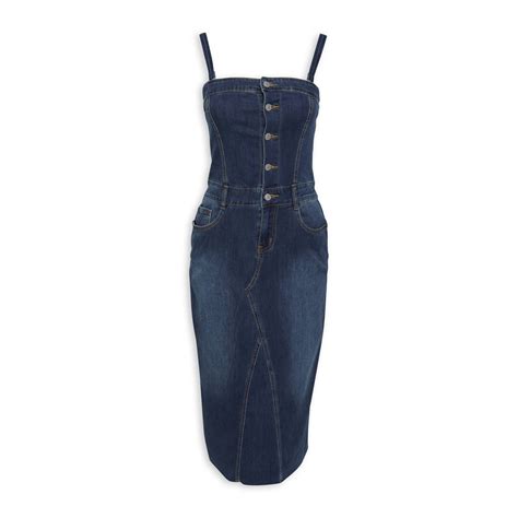 Indigo Denim Column Dress 3105421 Truworths