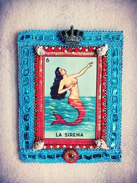 La Sirena Mexican Loteria Water Nymphs Santeria Sirens