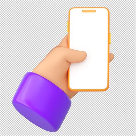 Premium Psd 3d Cartoon Human Hand Hold Smartphone Using Phone Concept