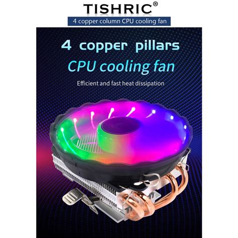 Buy Tishric Heatpipes Cpu Air Cooler Pin Pwm Fan Rgb Cpu Cooler