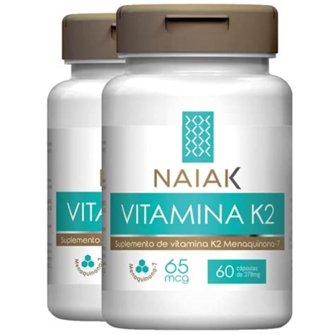 Naiak Vitamina K2 Mk 7 Menaquinona 60 Capsulas Kit 2x Shopee Brasil