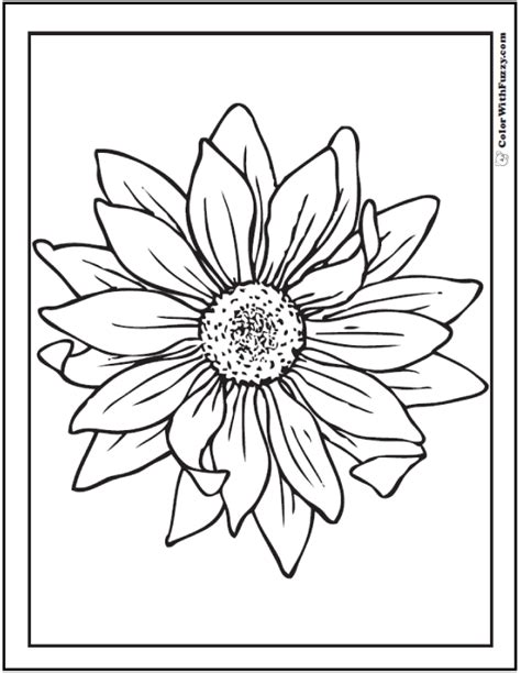 34 Template Realistic Sunflower Coloring Page