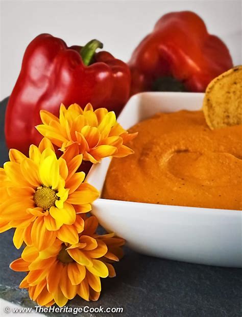 Roasted Red Pepper Hummus (Gluten-Free) Recipe • The Heritage Cook