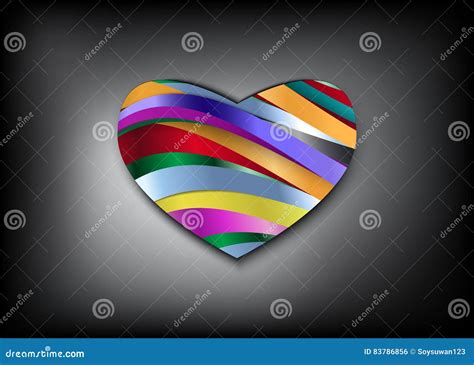 Rainbow Heart And Dark Background Stock Illustration Illustration Of Search Data 83786856