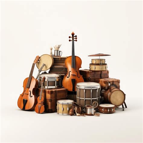 A multitude of different musical instruments gathered together forms a small orchestra | Premium ...