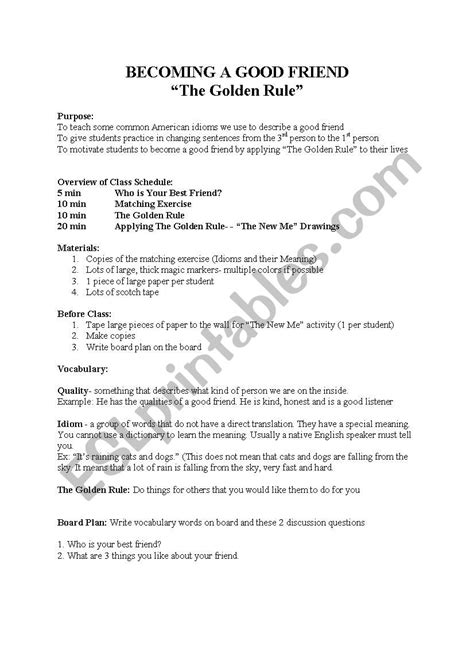 The Golden Rule Esl Worksheet By Muyang1984