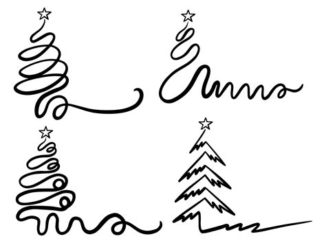 Christmas Tree outline 34319955 Vector Art at Vecteezy