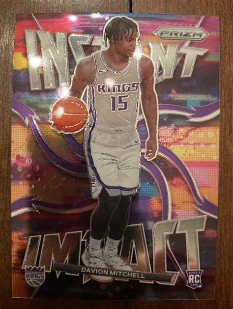 2021 22 Panini Prizm DAVION MITCHELL Instant Impact Rookie Card KINGS