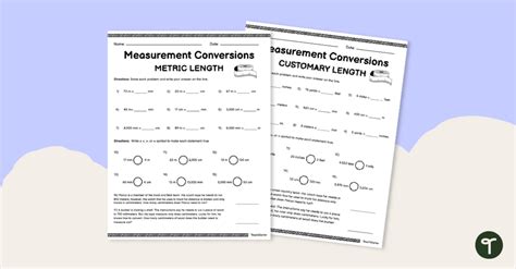 Measurement Conversions Length Worksheet Teach Starter