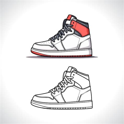 Premium Vector | Jordan 1 jordan 4 vector illustration shoe logo design