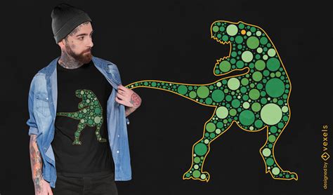 Descarga Vector De Dise O De Camiseta T Rex Con Puntos Verdes