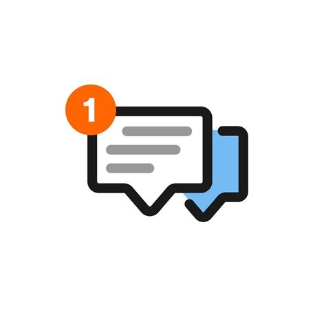 New Message Icon Online Chat Text Line Icon Notification Vector