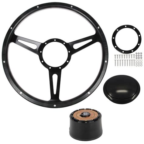 Cj Classic Trucks Stw155kc3 F 100 Steering Wheel Kit Black Forest 14 9