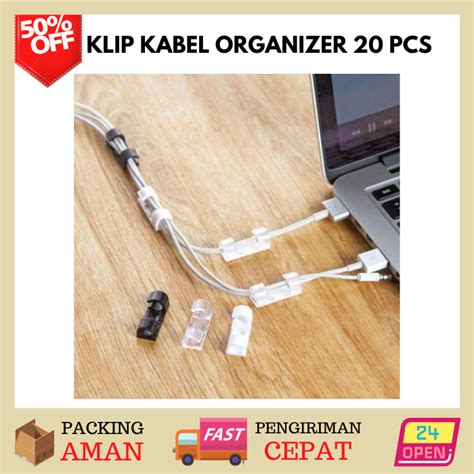 Klip Kabel Organizer Cable Pcs Penjepit Kabel Listrik Data Usb