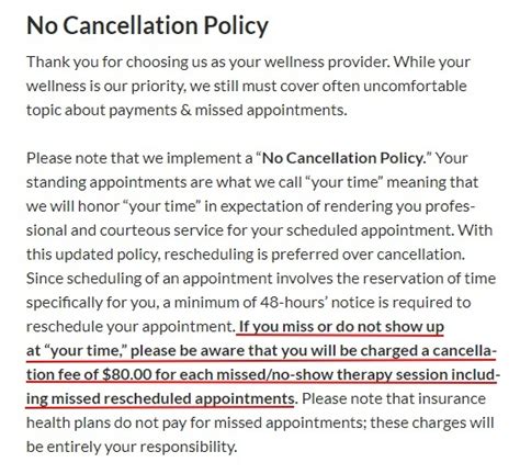 No Cancellation Policy Termsfeed