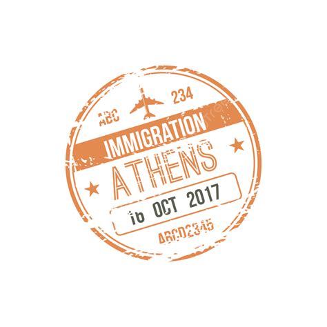 Visa Stamp Vector Png Images Athens Immigration Visa Stamp Isolated