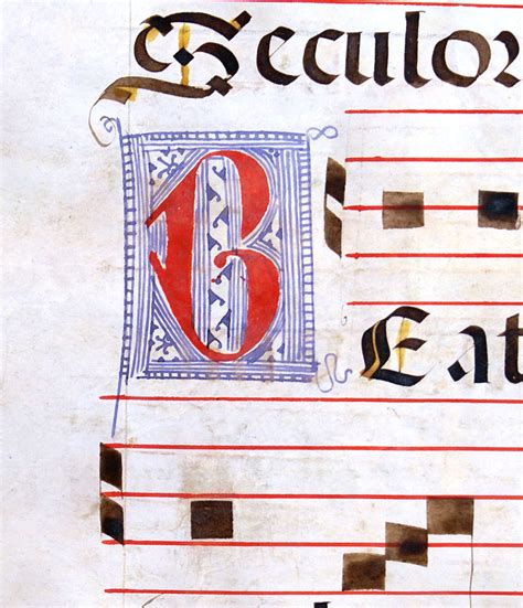 Antiphonal Chant C 1525 Psalms And Luke Elaborate Initials Im