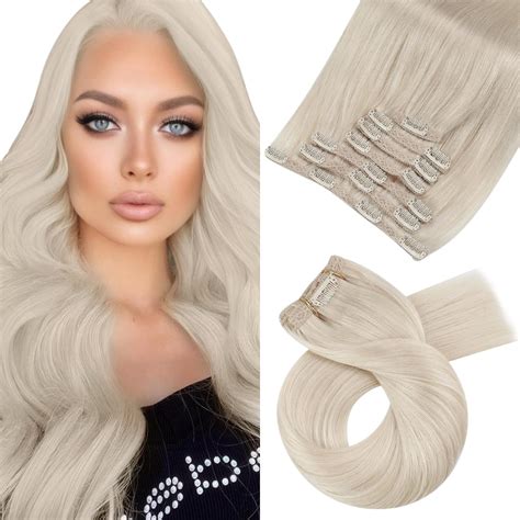 Amazon Moresoo Clip In Hair Extensions Blonde Remy Human Hair