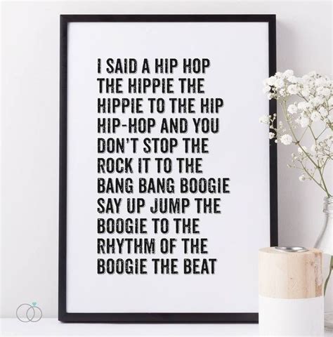 Hip Hop Lyrics Printable Art The Sugarhill Gang Lyric Print Etsy