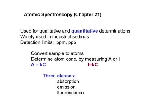 Atomic spectroscopy