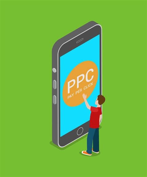 Free Vector Mobile Ppc Pay Per Click Flat Isometric