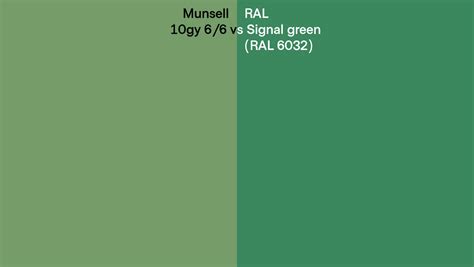 Munsell Gy Vs Ral Signal Green Ral Side By Side Comparison