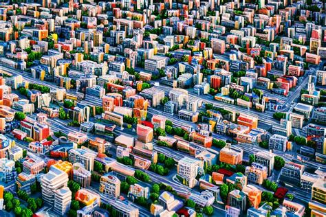 Aerial View Of A Lego City Tilt Shift Photography Stable Diffusion