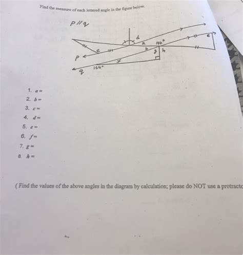 Solved Find The Measure Of Each Lettered Angle In The Figure Chegg