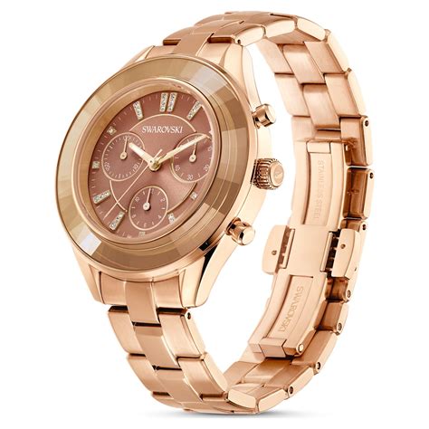 Octea Lux Sport Watch Swiss Made Metal Bracelet Brown Gold Tone