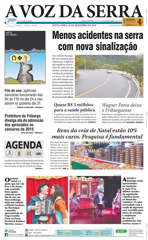 Edição de 21 de dezembro de 2018 Jornal A Voz da Serra