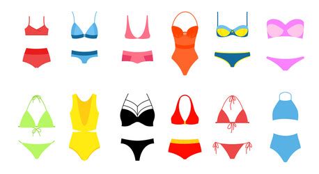 Female Doodle Swimsuits Bikini Set Royalty Free Vector Image