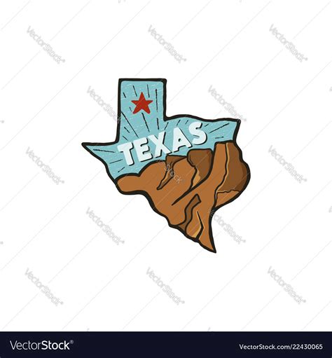 Vintage hand drawn texas badge state badge united Vector Image