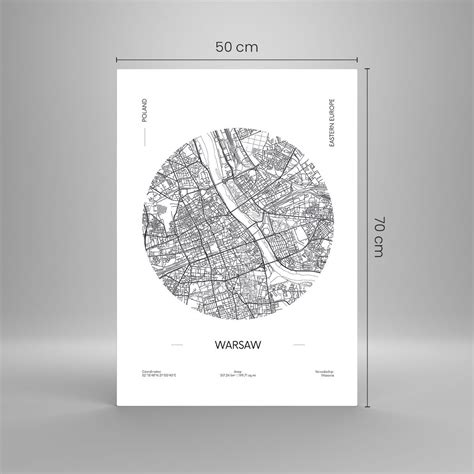 Obraz Na Szkle Anatomia Warszawy 50x70cm Mapa Warszawa Polska