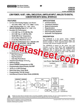 ADS8328 Datasheet PDF Burr Brown TI