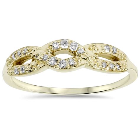 Pompeii3 15ct Diamond Infinity Ring 10k Yellow Gold