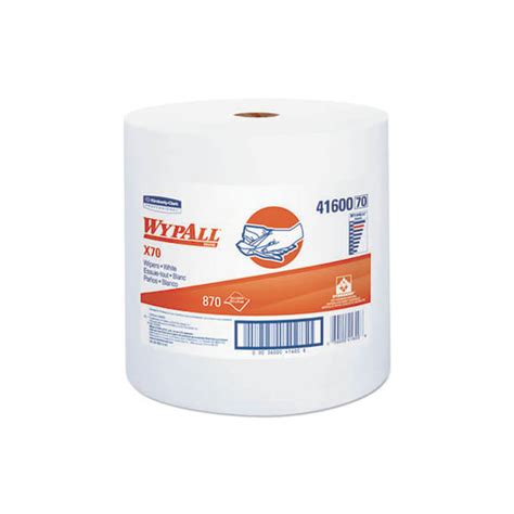 WypAll™ X70 Cloths, Jumbo Roll, Perf, 12 1/2 x 13 2/5, White, 870 ...